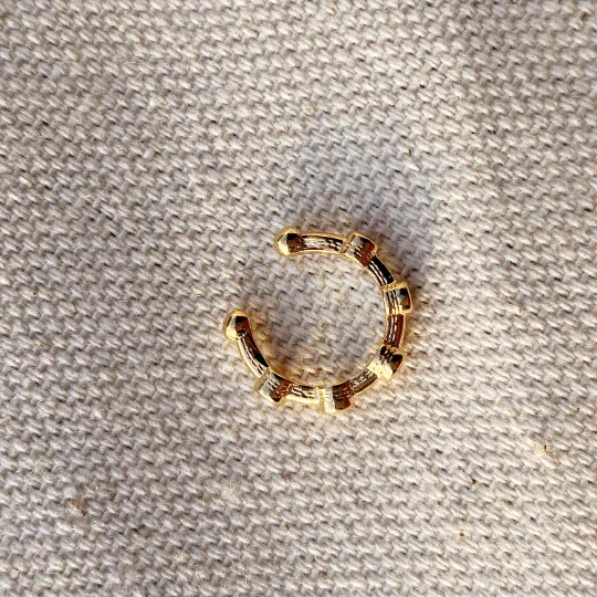 18k Gold Filled Ear Cuff With Bezel Cubic Zirconia