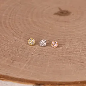 4mm Micro Pave Discs in White Gold with Swarovski Crystals