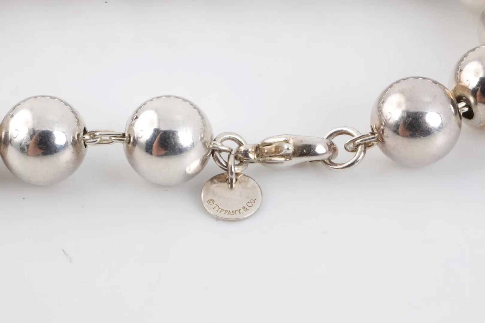 7" Tiffany & Co. 925 Silver Hardwear Beaded Bracelet (18.00g.)