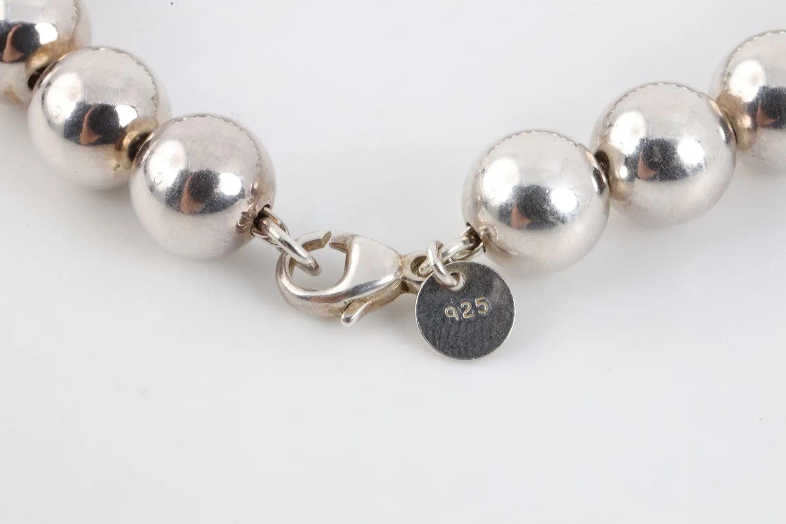 7" Tiffany & Co. 925 Silver Hardwear Beaded Bracelet (18.00g.)