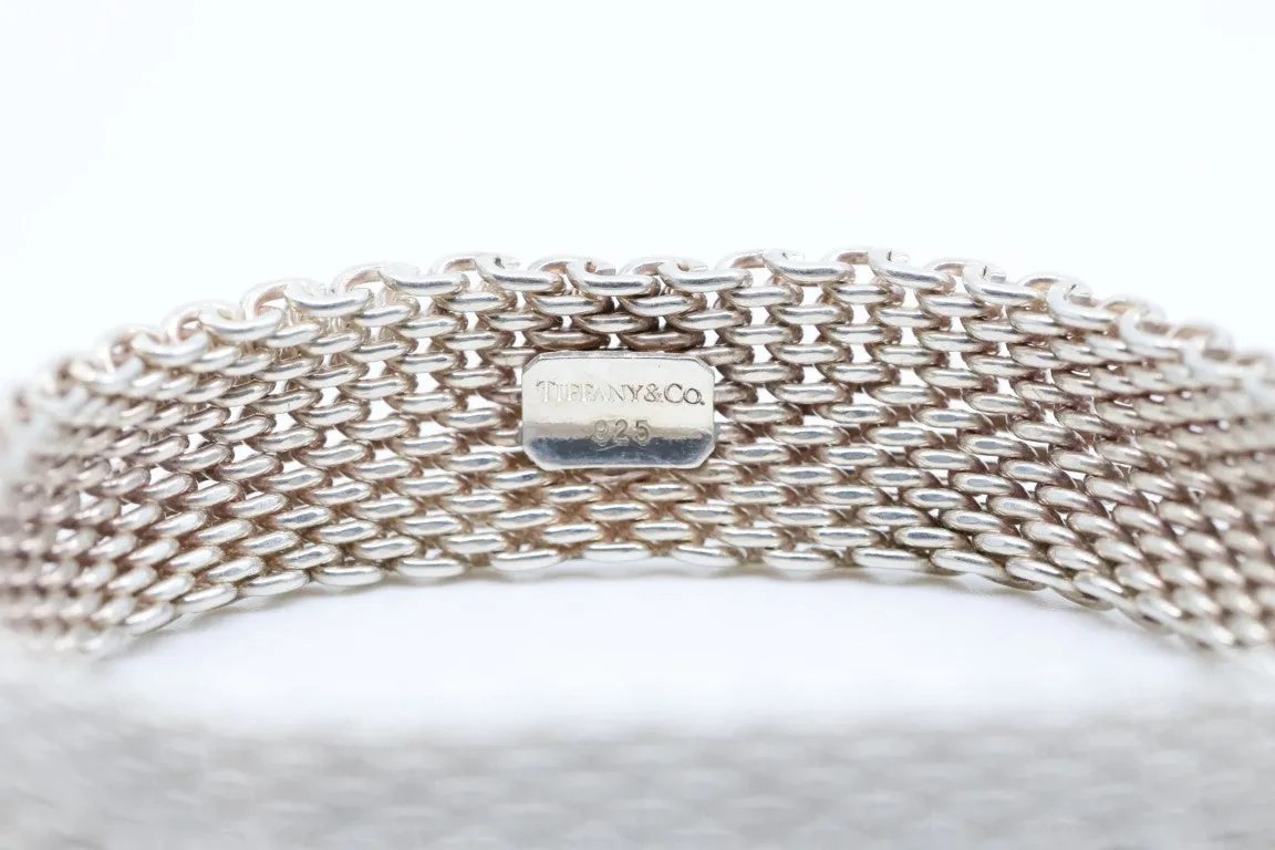 8'' Tiffany & Co 925 Silver Mesh Somerset Bracelet (58.60g.)