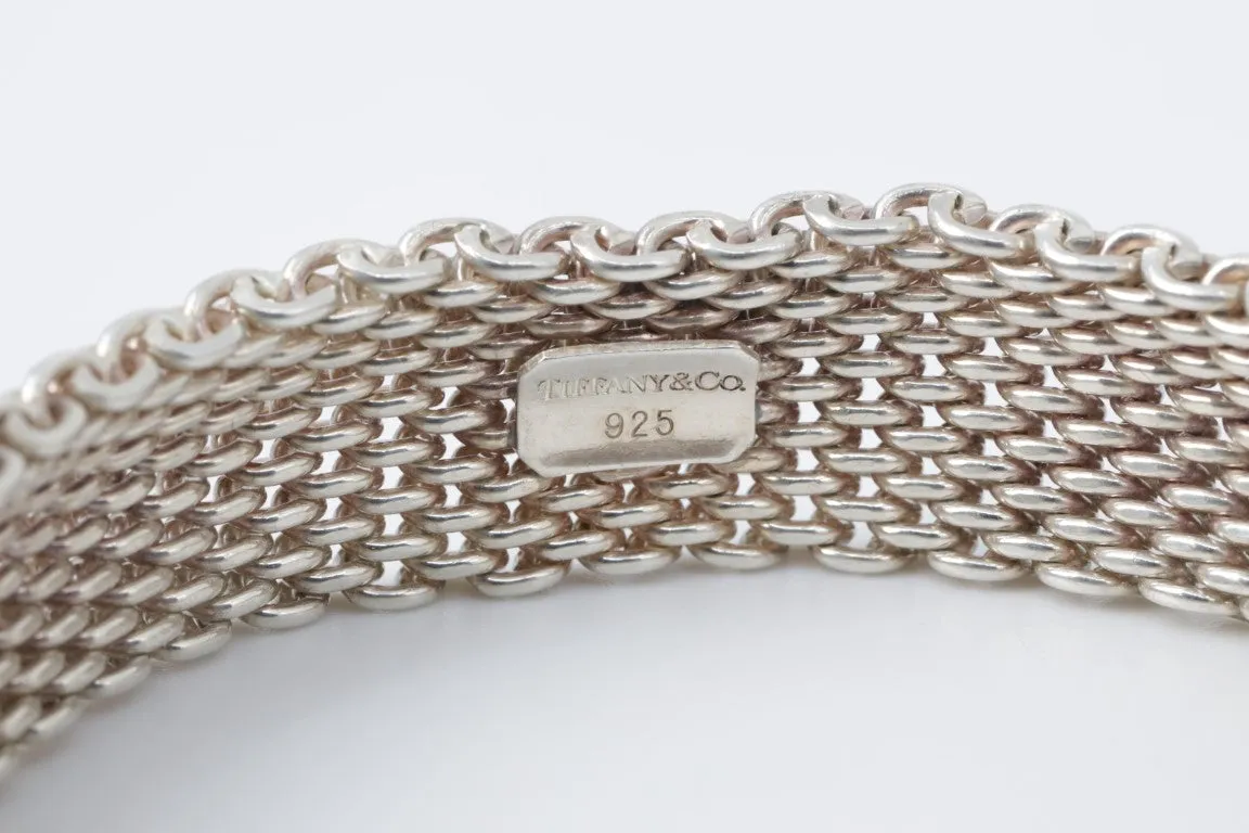 8'' Tiffany & Co 925 Silver Mesh Somerset Bracelet (58.60g.)