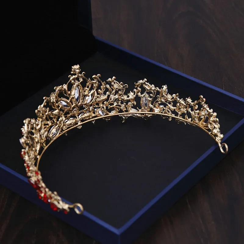 Baroque Rhinestone Bridal Jewelry Sets Crown Necklace Earrings