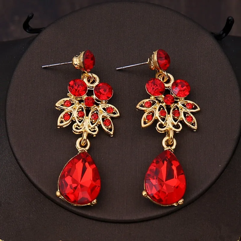 Baroque Rhinestone Bridal Jewelry Sets Crown Necklace Earrings