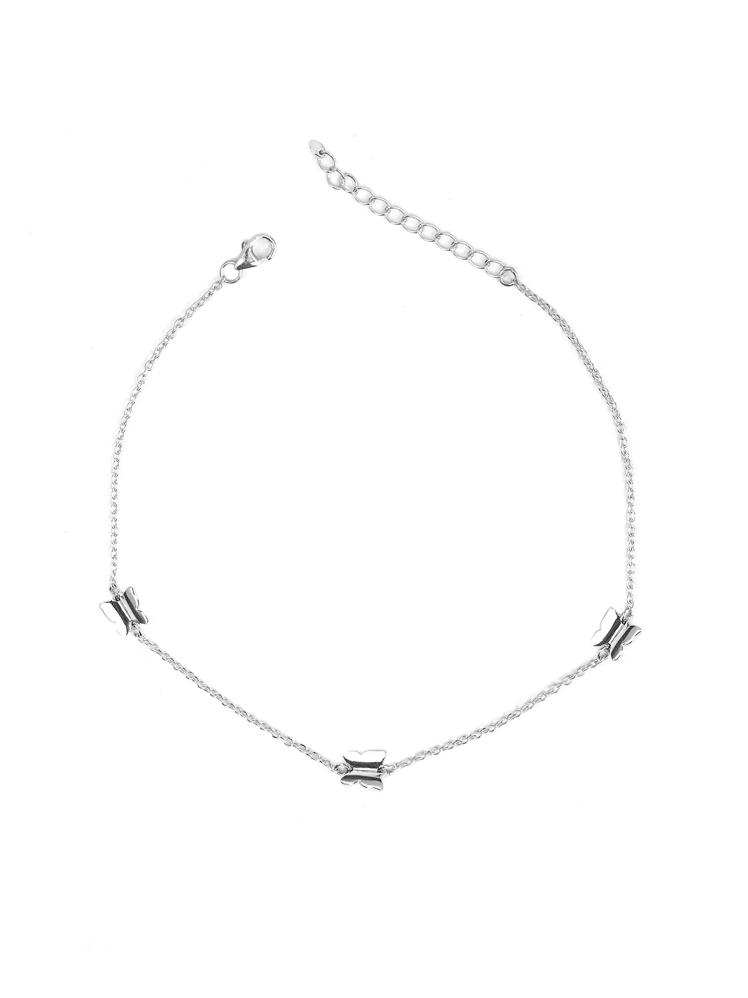 Butterfly Anklet For Women In Pure Silver
