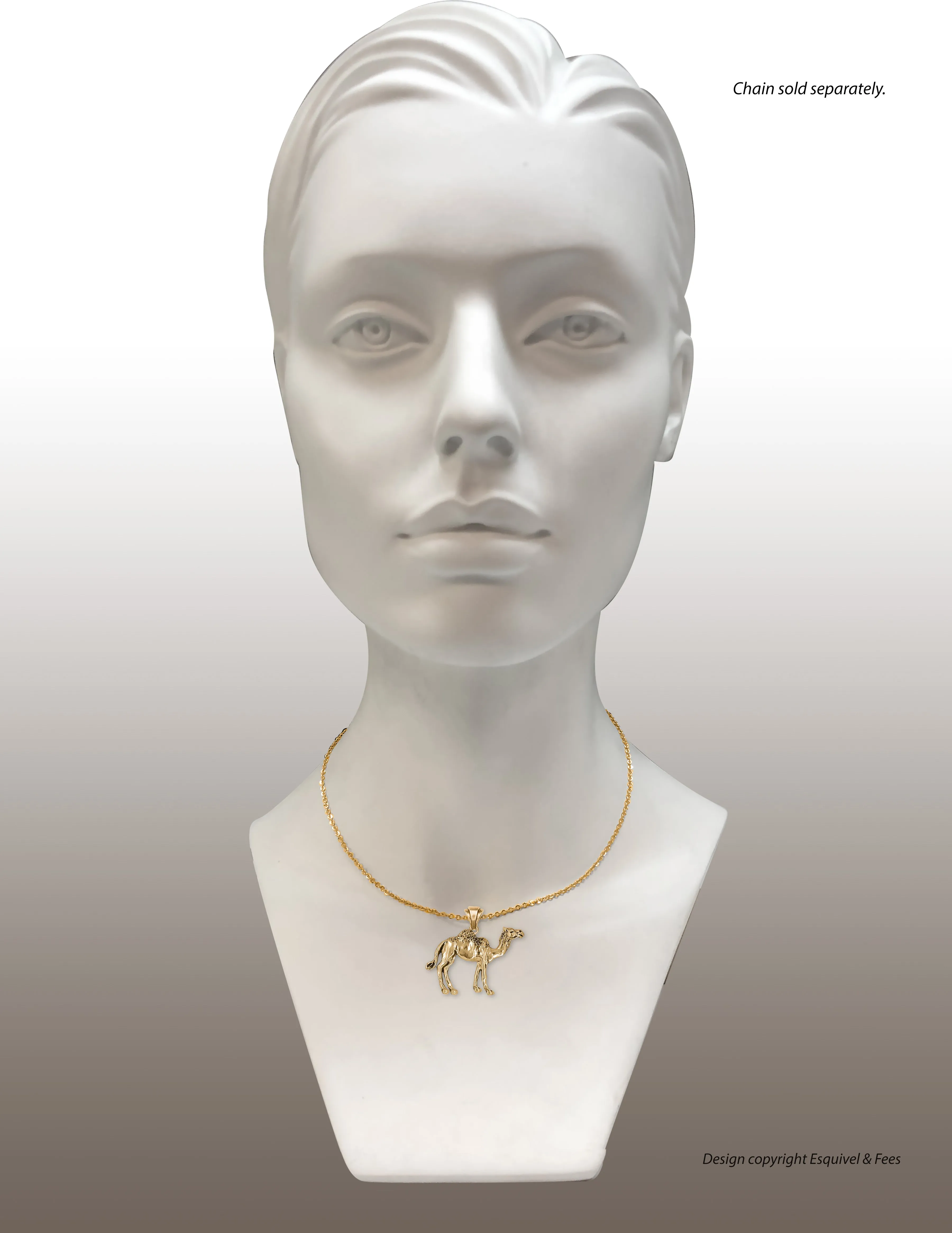 Camel Pendant 14k Yellow Gold Handmade Camel Jewelry  CM1-PG