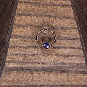 Captive Bead with Tanzanite Crystal