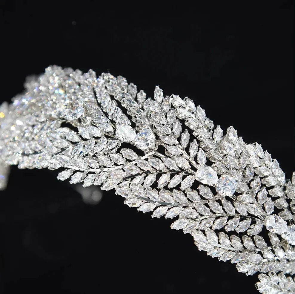 Crystal Bridal Headband – Luxury Zirconia CZ Wedding Hair Accessories, Tiaras & Crowns for Prom & Party