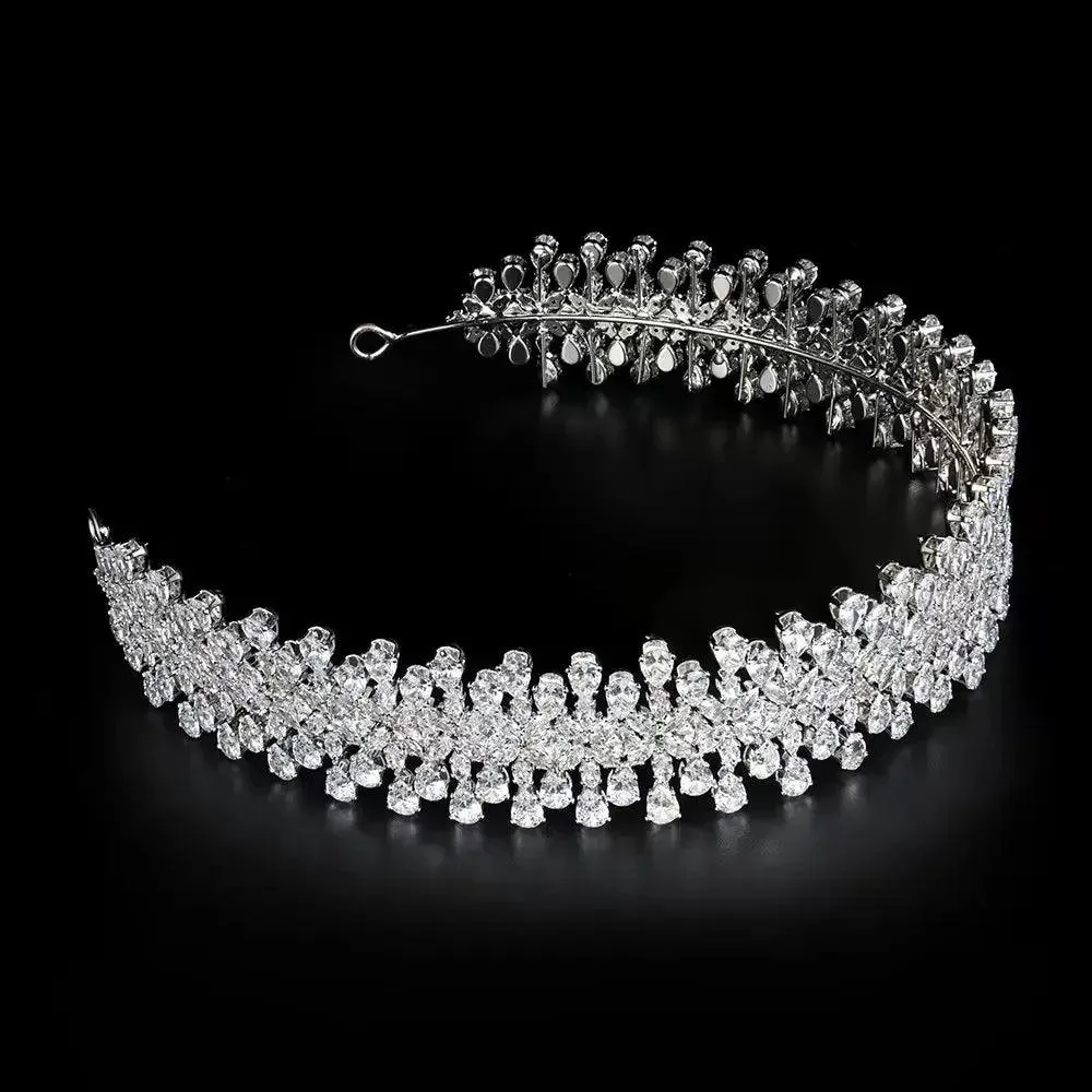 Crystal Bridal Headband – Luxury Zirconia CZ Wedding Hair Accessories, Tiaras & Crowns for Prom & Party