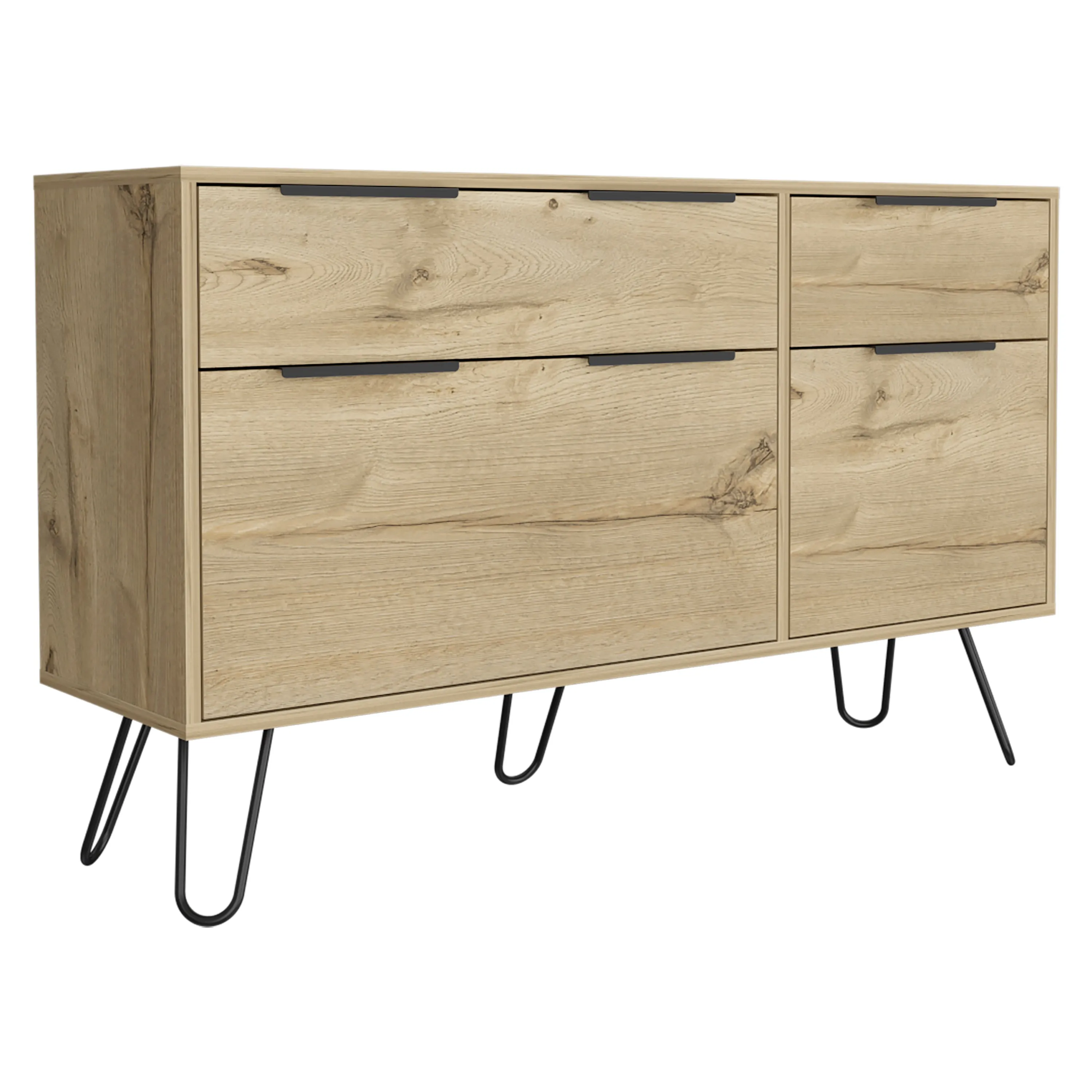 Double Dresser Skyoner Superior Top 4 Drawers Light Oak