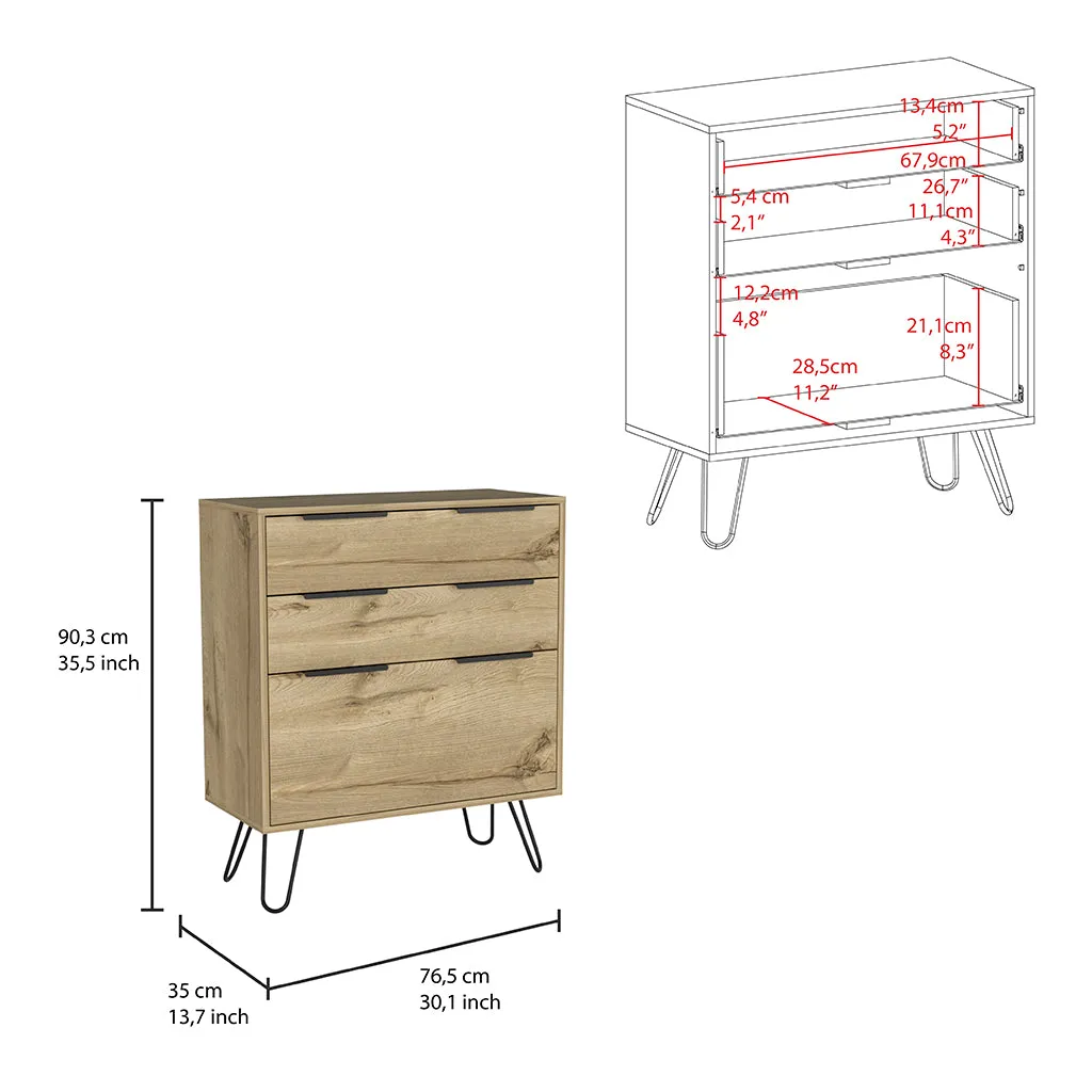 Drawer Dresser Hartly Light Oak