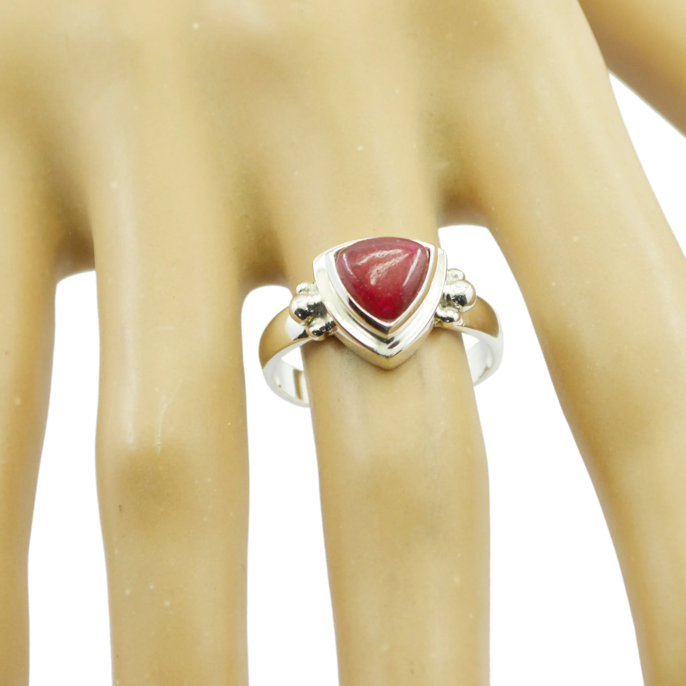 Engaging Gemstones Indianruby Sterling Silver Rings Jewelry Showcase