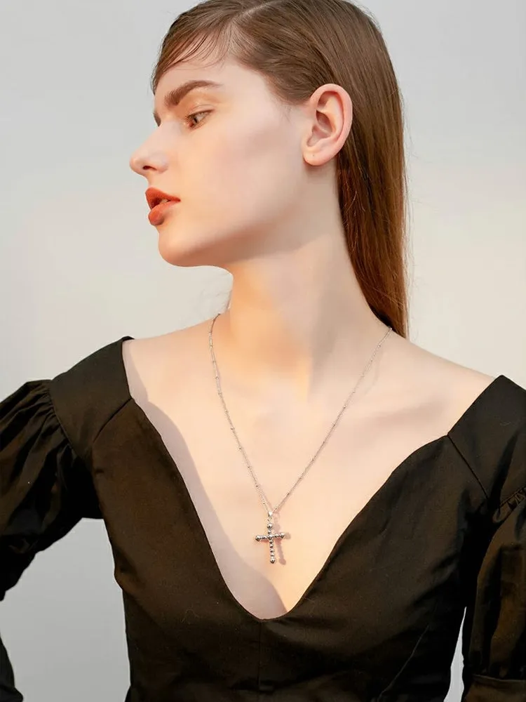 FN Cross Long Chain Pendant Couple Necklace LOJS70