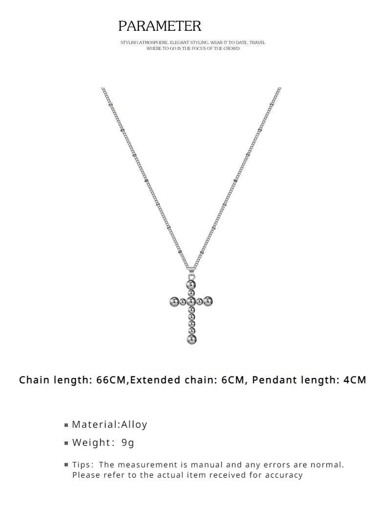 FN Cross Long Chain Pendant Couple Necklace LOJS70