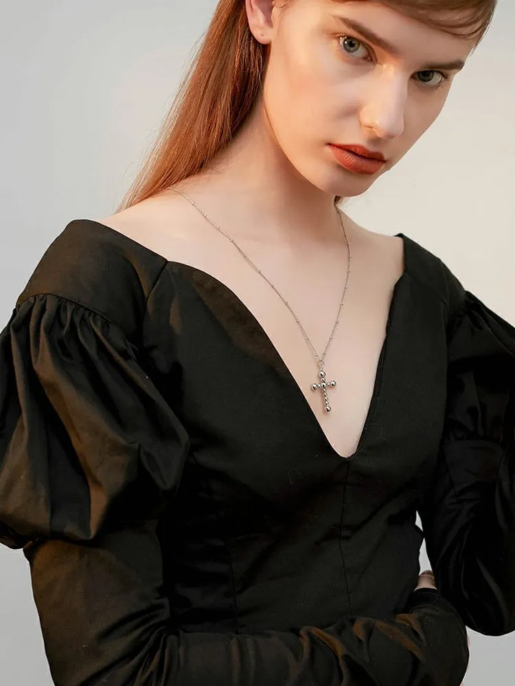 FN Cross Long Chain Pendant Couple Necklace LOJS70