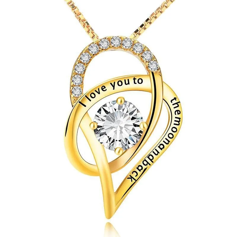 Heart Shape Round Cut Stone Necklace