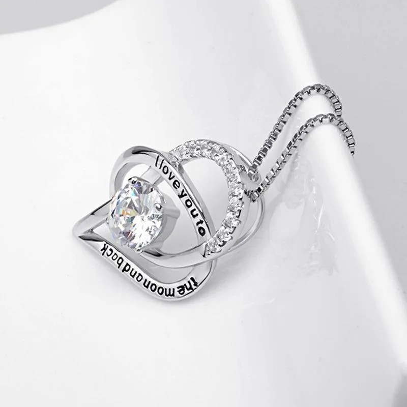 Heart Shape Round Cut Stone Necklace