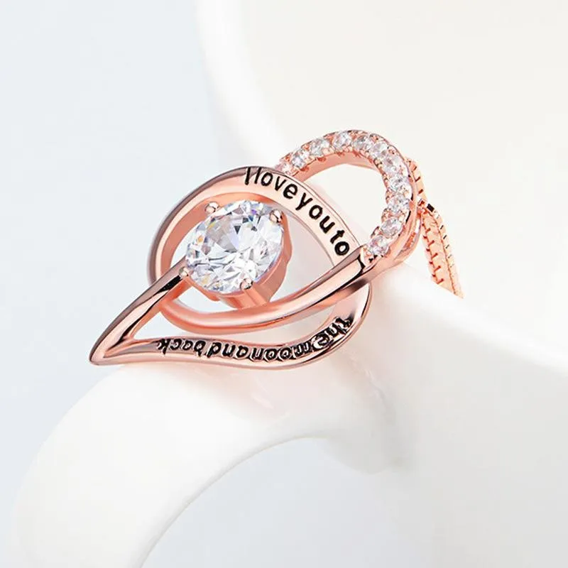 Heart Shape Round Cut Stone Necklace