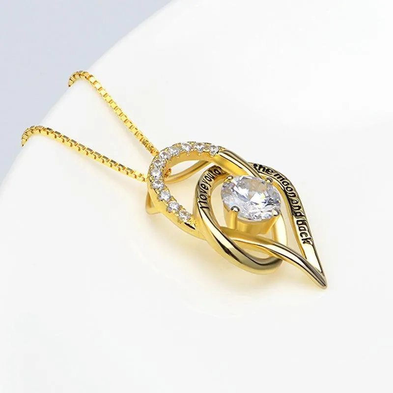 Heart Shape Round Cut Stone Necklace