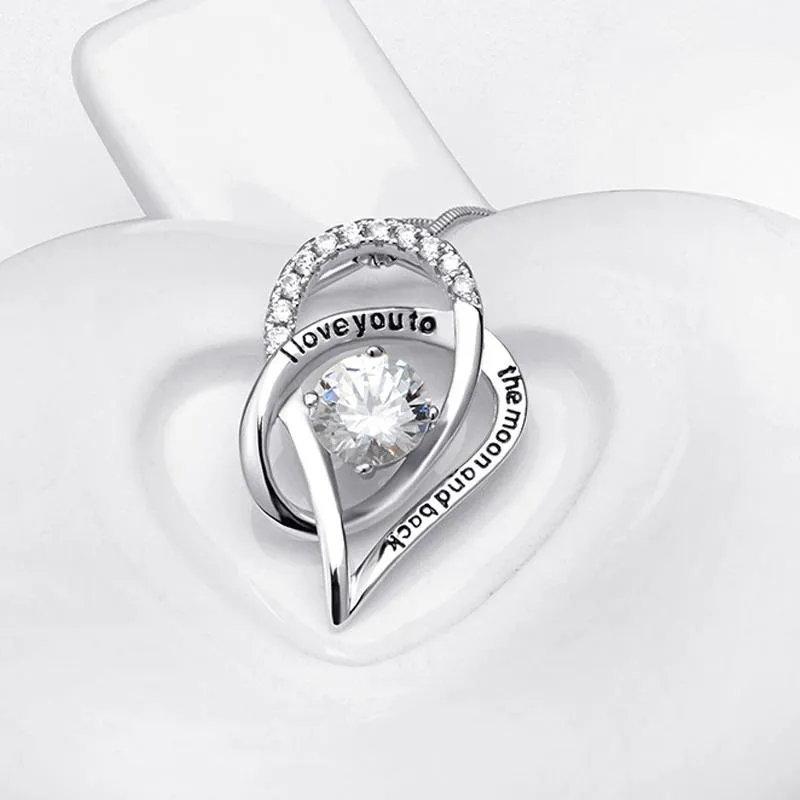 Heart Shape Round Cut Stone Necklace