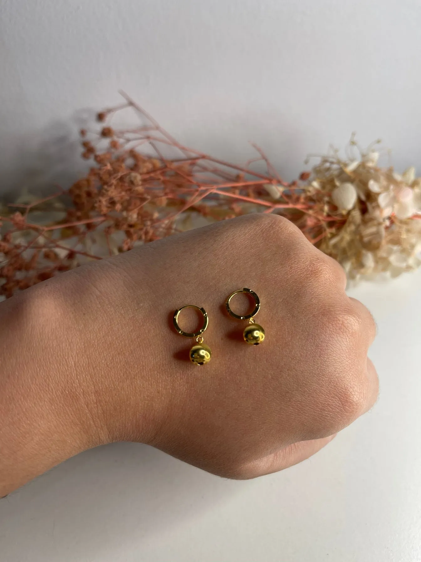 #LoveLVNA | 18K Golden Hoop Ball Drop Chunky Earrings