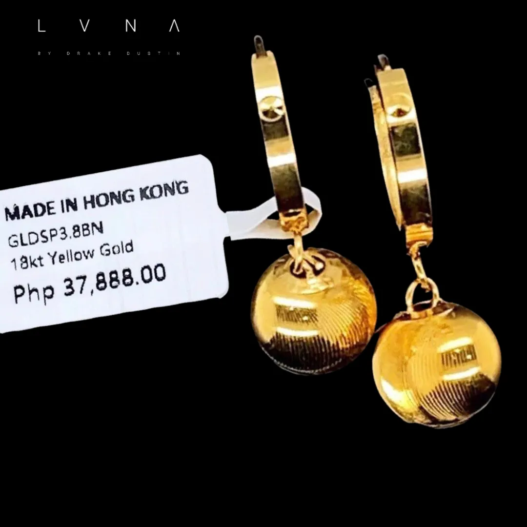 #LoveLVNA | 18K Golden Hoop Ball Drop Chunky Earrings