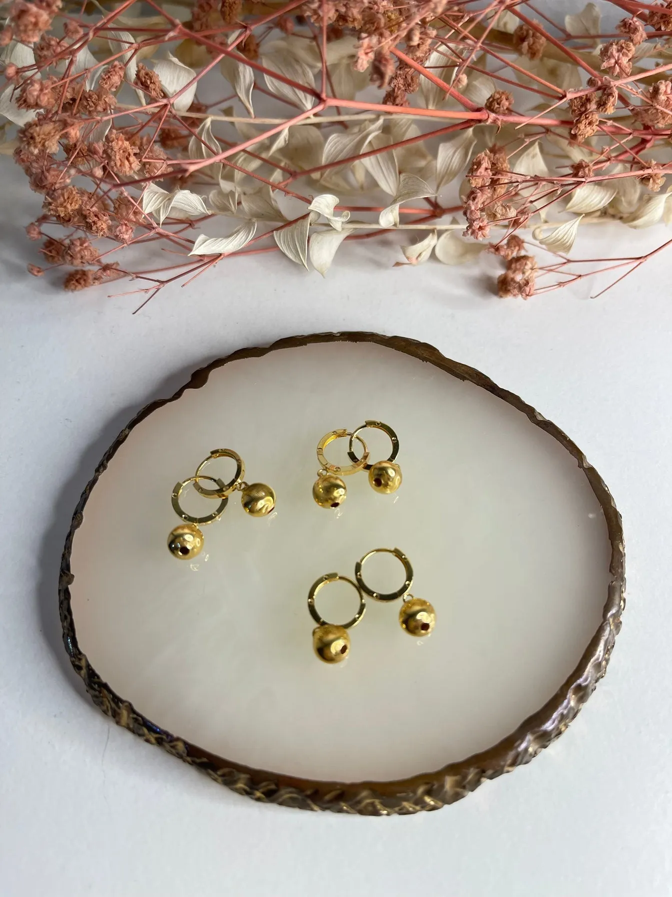 #LoveLVNA | 18K Golden Hoop Ball Drop Chunky Earrings