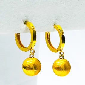 #LoveLVNA | 18K Golden Hoop Ball Drop Chunky Earrings