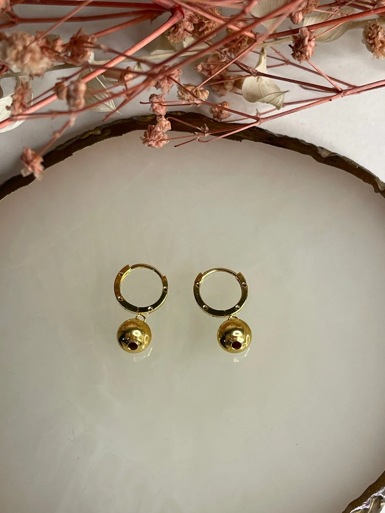 #LoveLVNA | 18K Golden Hoop Ball Drop Chunky Earrings