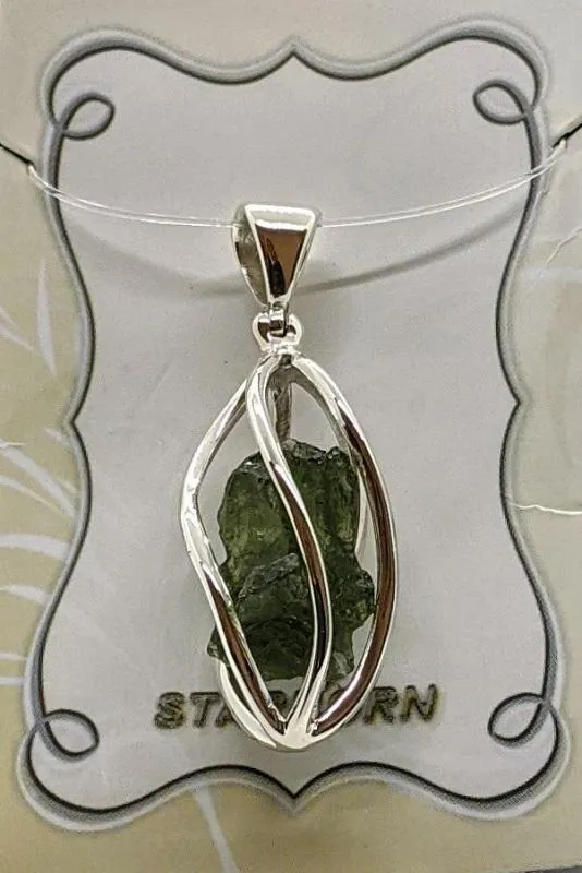 Pendant, Moldavite Raw/Unfinis