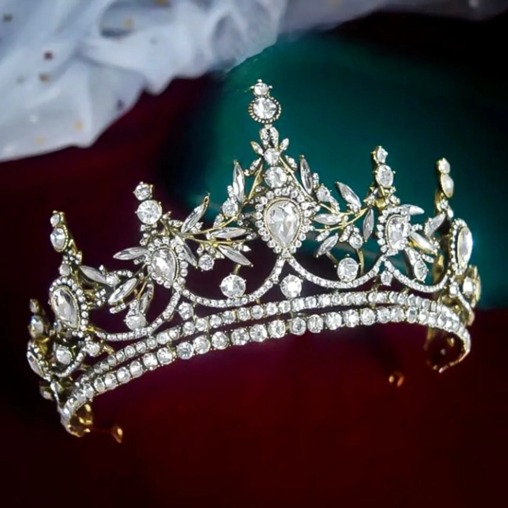 "Antoinette" - Baroque Wedding Tiara - Available in Antique Gold and Silver