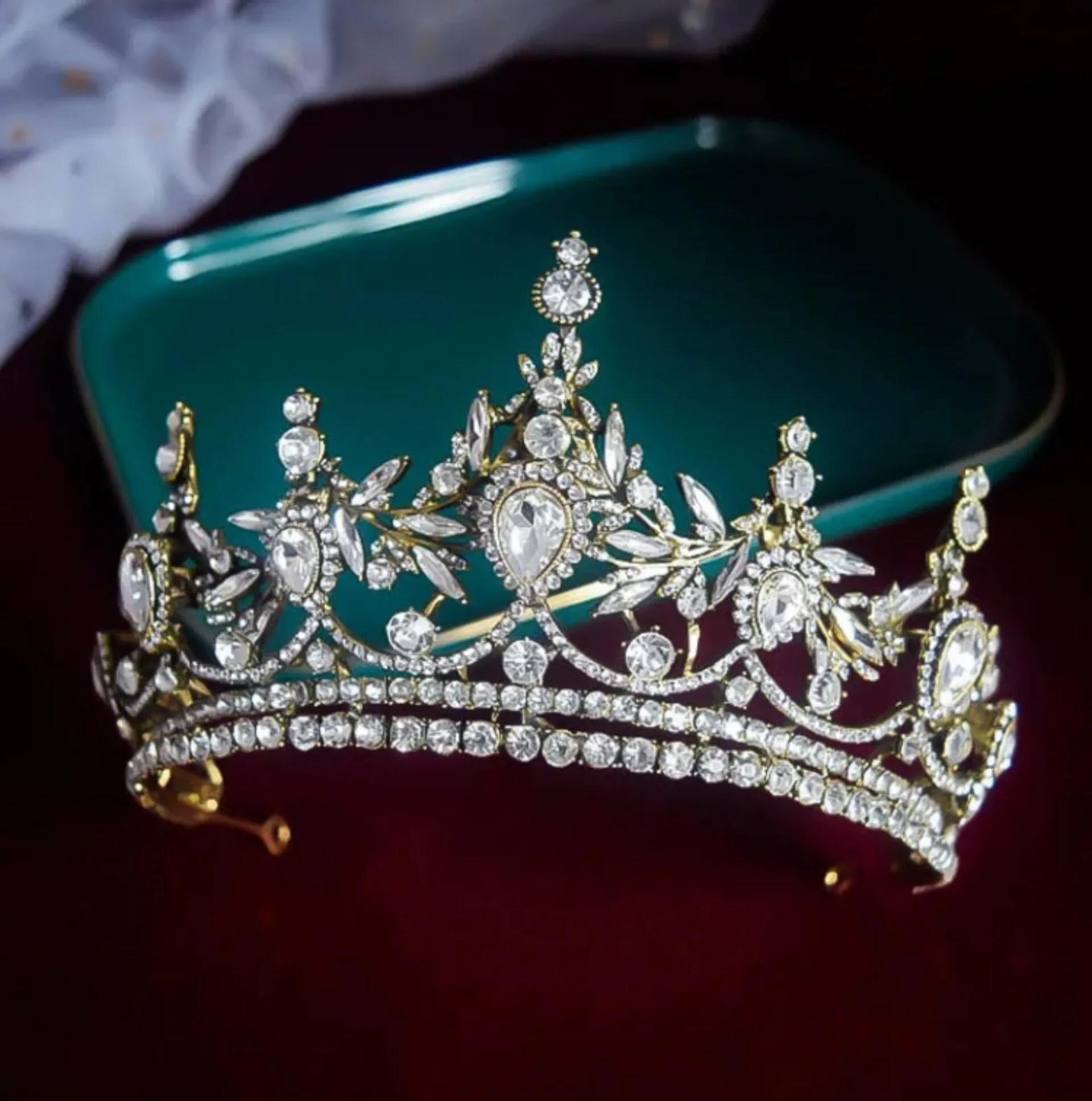 "Antoinette" - Baroque Wedding Tiara - Available in Antique Gold and Silver