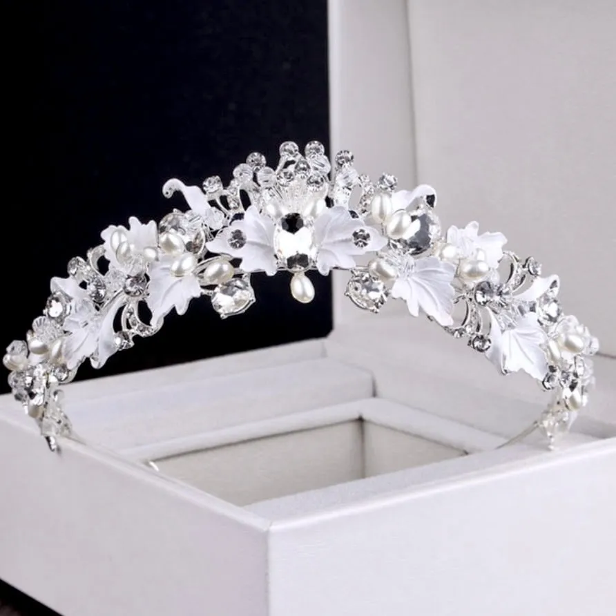 "Giada" - Bridal 3-Piece Jewelry Set With Tiara - Available in Gold and Silver