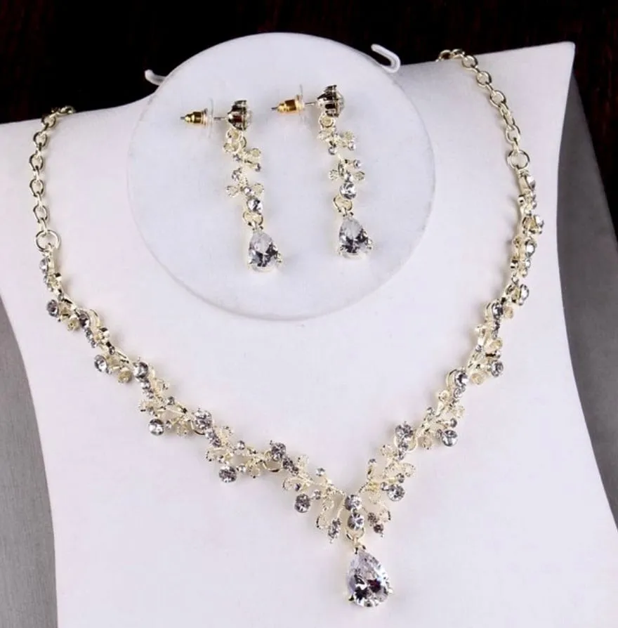 "Giada" - Bridal 3-Piece Jewelry Set With Tiara - Available in Gold and Silver