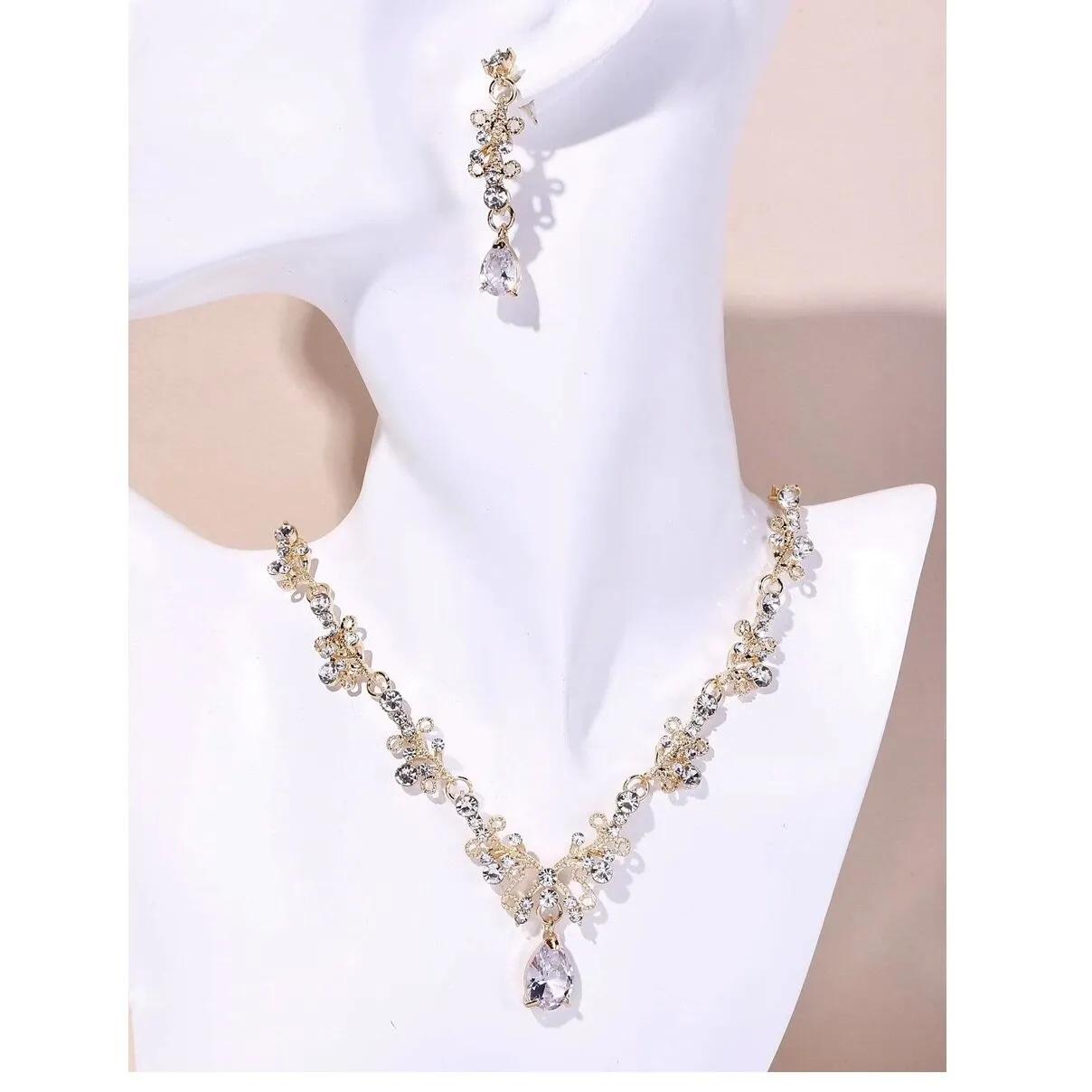 "Giada" - Bridal 3-Piece Jewelry Set With Tiara - Available in Gold and Silver
