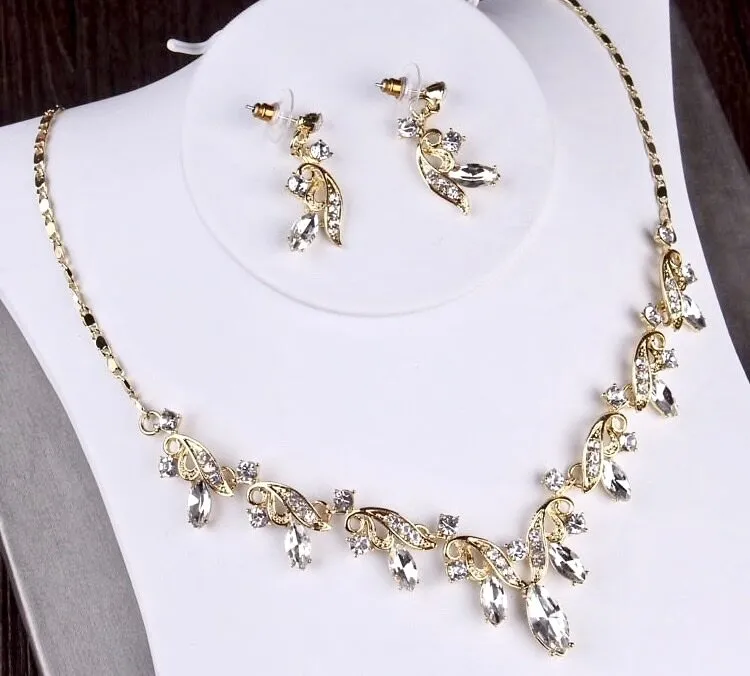 "Iolanda" - Gold Bridal 3-Piece Jewelry Set With Tiara