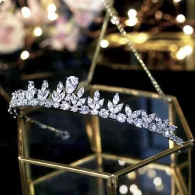 "Ivelina" - Silver Cubic Zirconia Bridal Tiara