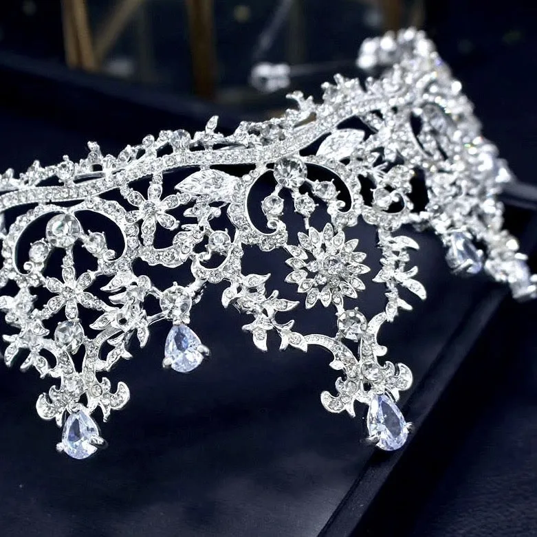 "Peyton" - Silver Cubic Zirconia Bridal Tiara