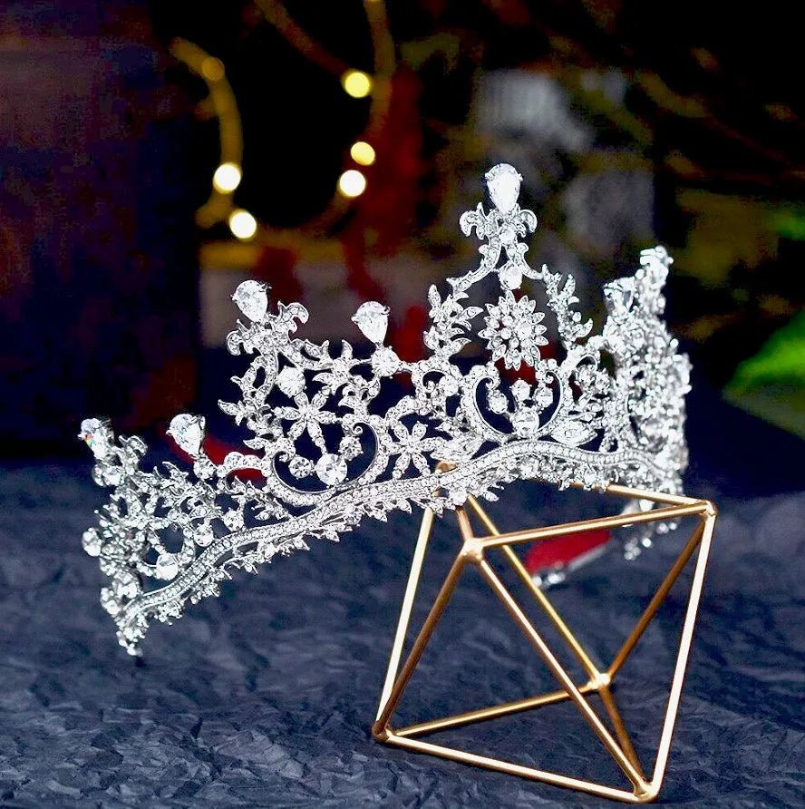 "Peyton" - Silver Cubic Zirconia Bridal Tiara