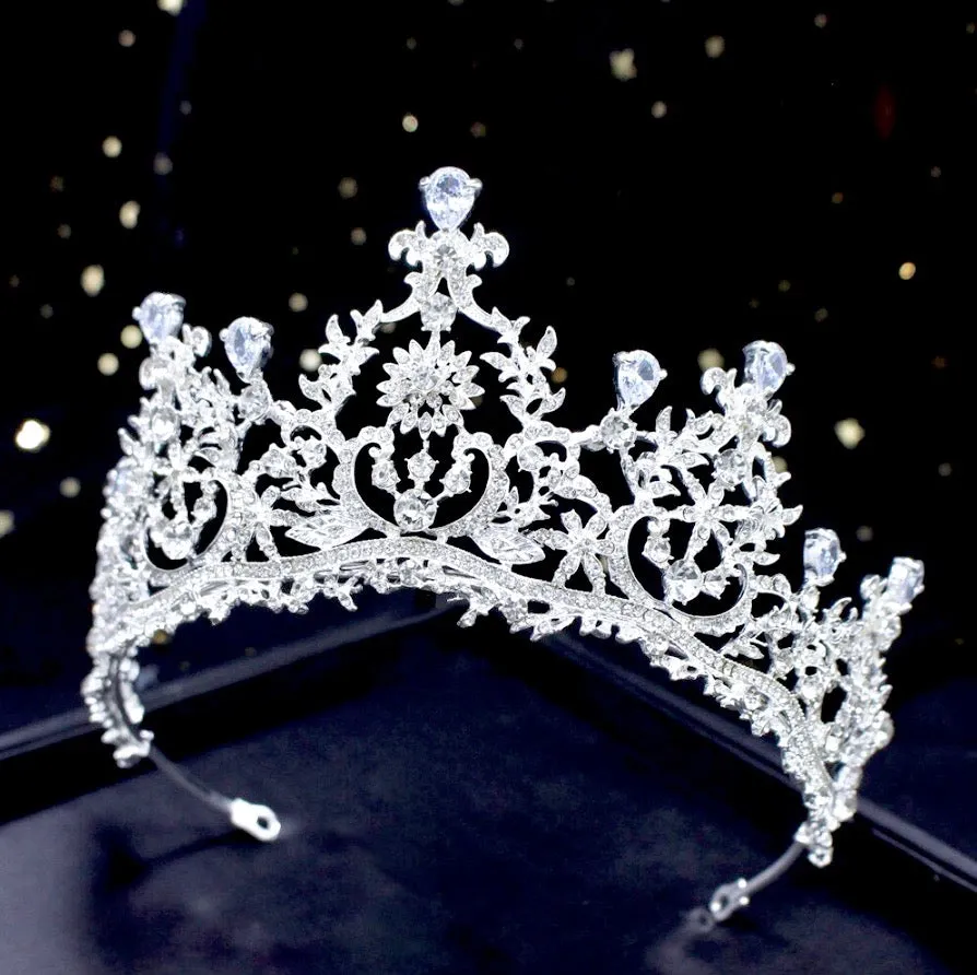 "Peyton" - Silver Cubic Zirconia Bridal Tiara