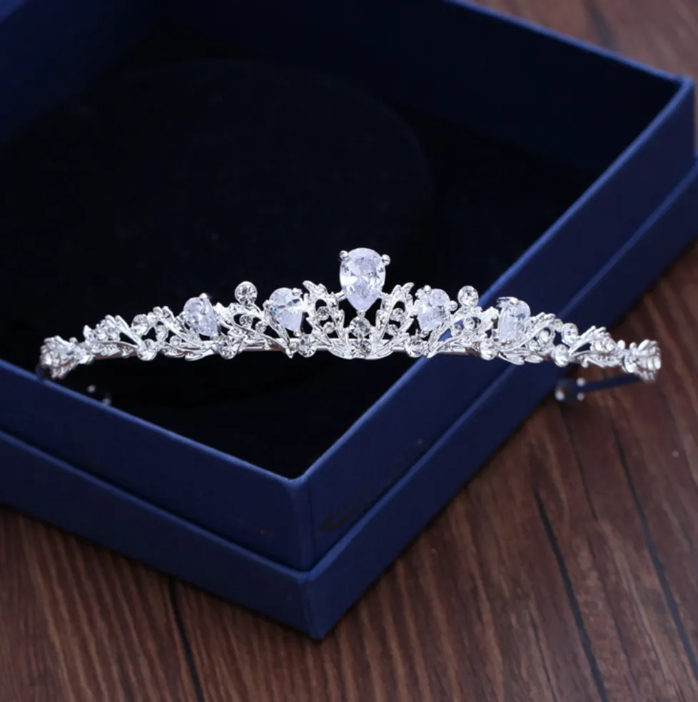 "Rochelle" - Silver Cubic Zirconia 3-Piece Bridal Jewelry Set With Tiara