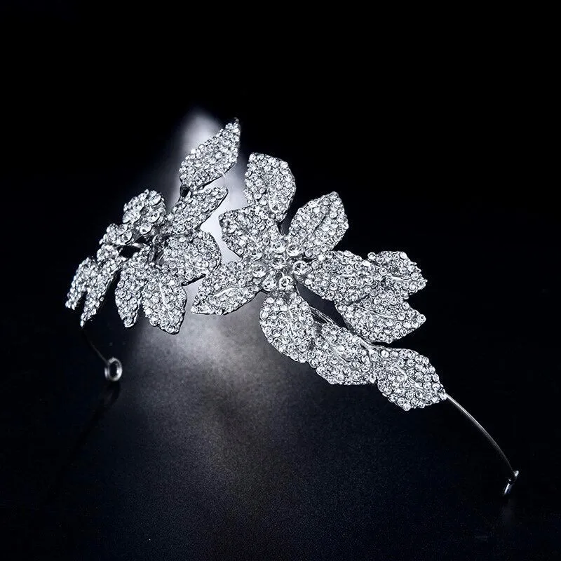 "Shannon" - Silver Crystal Bridal Headband/Tiara