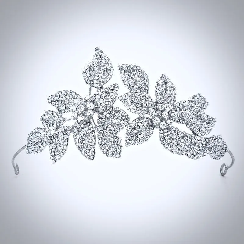 "Shannon" - Silver Crystal Bridal Headband/Tiara