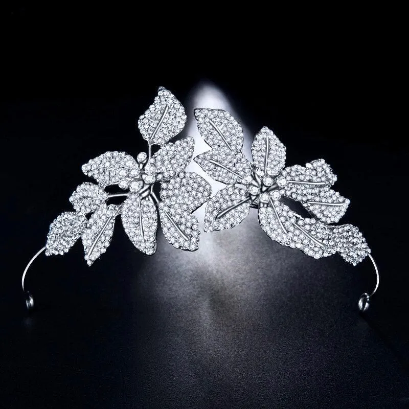 "Shannon" - Silver Crystal Bridal Headband/Tiara