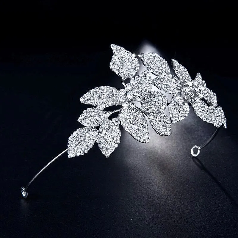 "Shannon" - Silver Crystal Bridal Headband/Tiara