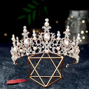 "Versailles" - French Glamour Pearl Wedding Tiara - Available in Silver and Rose Gold
