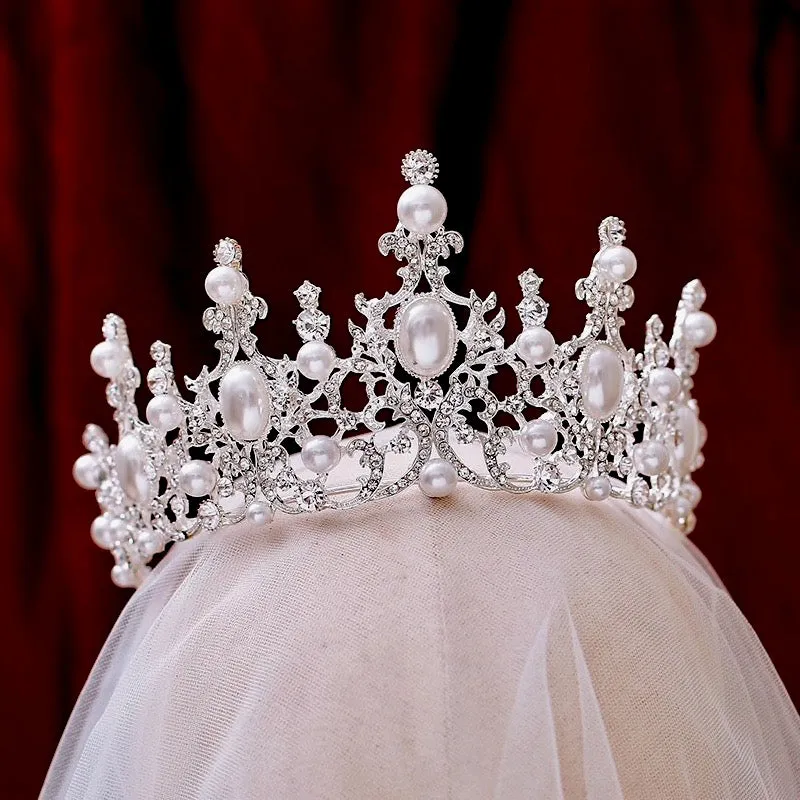 "Versailles" - French Glamour Pearl Wedding Tiara - Available in Silver and Rose Gold