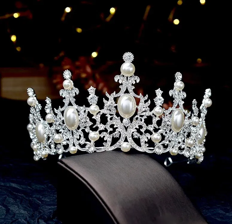 "Versailles" - French Glamour Pearl Wedding Tiara - Available in Silver and Rose Gold