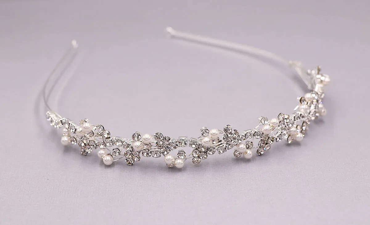 Sophia Crystal and Pearl Bridal Headband