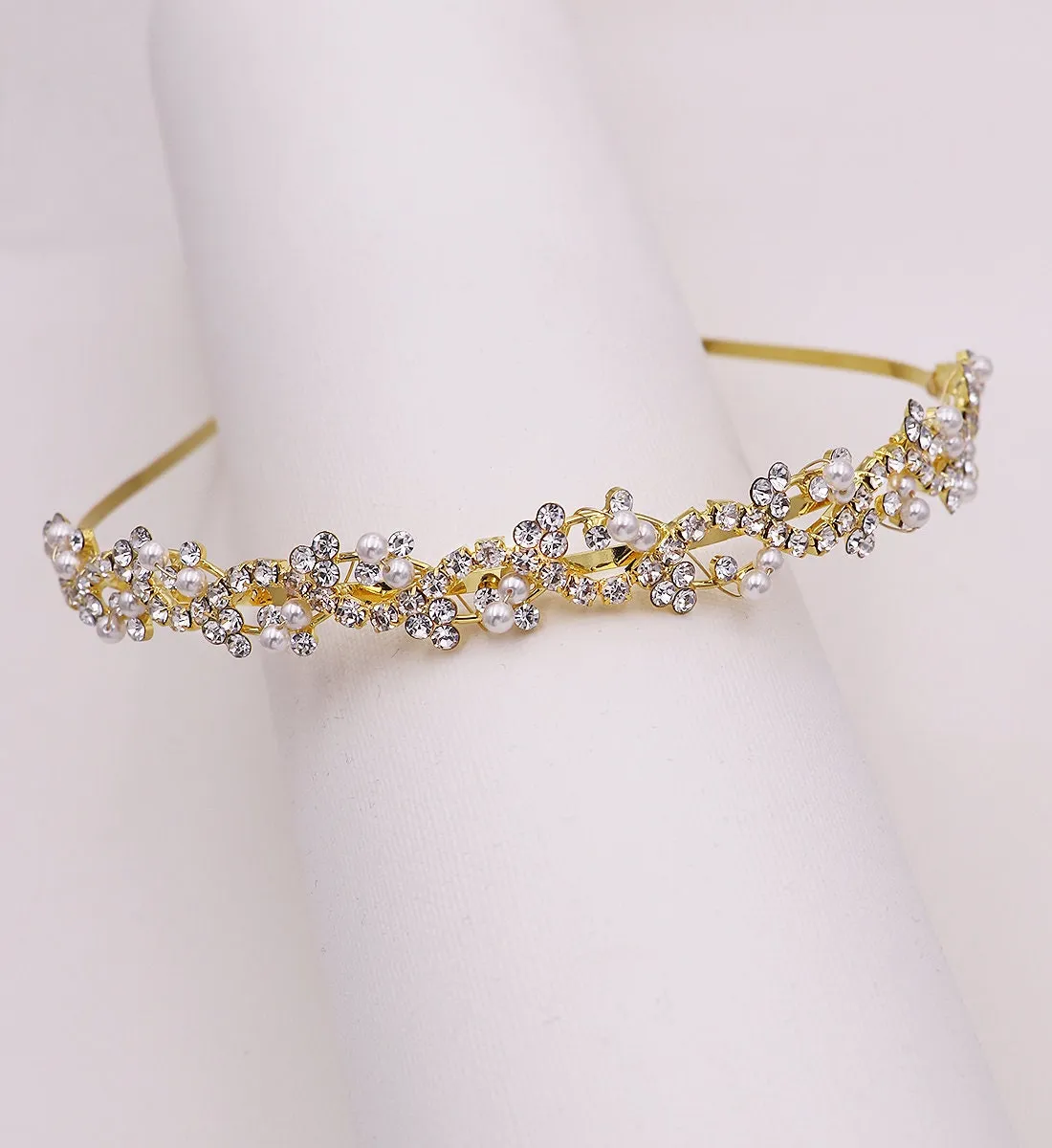 Sophia Crystal and Pearl Bridal Headband